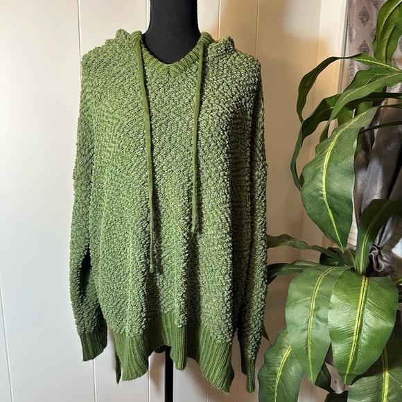 Peach Love California Women’s Green Popcorn Knit Hooded Tunic Size Small - Picture 4 of 9